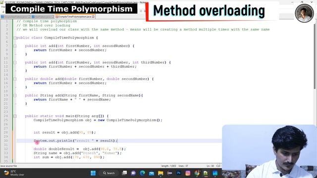 What is Polymorphism | Compile Time Polymorphism | Method Overloading in Java смотреть онлайн