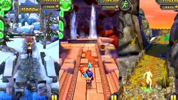 Temple Run 2 Frozen Shadows VS Blazing Sands VS Sky Summit Android Gameplay HD #2