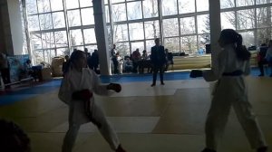 Бой карате девочки 10 -11 лет