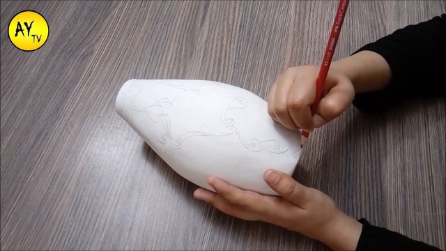 How to make vase | Easy Vase | Cardboard vase | Plaster of Paris vase | Look Like Ceramic vase | Po смотреть онлайн