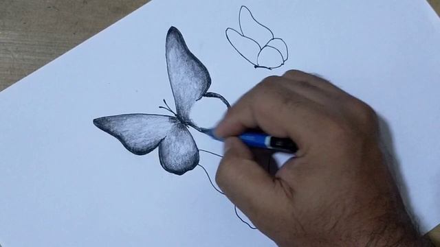 How to draw beautiful Butterfly /Pencil drawing of butterfly /simple drawing of butterfly смотреть онлайн