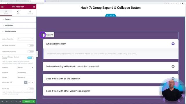 How to Expand or Close all accordion items with a button in Elementor (Part 7/8) смотреть онлайн
