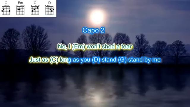 Stand by Me (capo 2) by Ben E King play along with scrolling guitar chords and lyrics смотреть онлайн