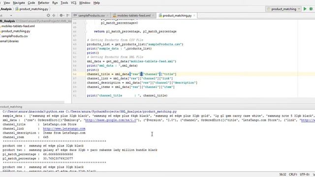 XML Analysis product matching py PyCharm Community Edition 2017 2 3 08 12 2017 11 50 26 смотреть онлайн