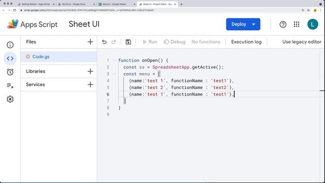 Google sheet UI add Menu Items Google Apps Script Coding смотреть онлайн