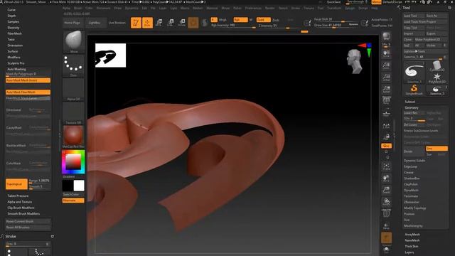 2. Лепка резного декора в ZBrush 2021. Типы кистей в ZBrush. Разбираем кисти групп Move и Clay. смотреть онлайн