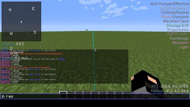 Baritone: Simple Commands and Movement w/Impact 1.12.2 смотреть онлайн