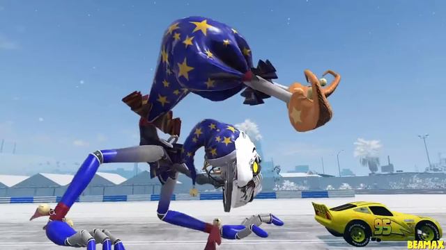 Live Epic Escape From Lightning McQueen Eater Monsters | McQueen VS Lightning McQueen | BeamNG.Driv