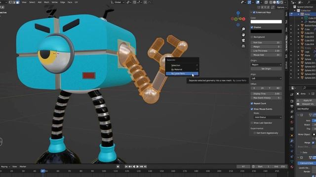 Как разделить обьект на отдельные детали в Blender смотреть онлайн