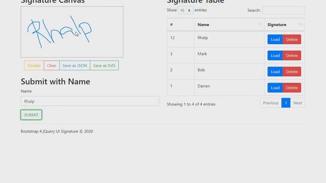 Signature Pad with jQuery UI and Save Signature To MySQL Database Using Ajax and PHP смотреть онлайн