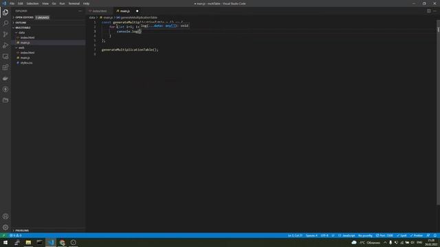 Таблица умножения на JS. Часть 1. Генерация данных смотреть онлайн