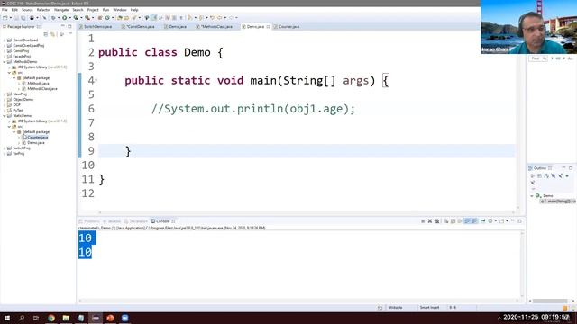 Java Static Keyword Tutorial for Beginners using Eclipse смотреть онлайн