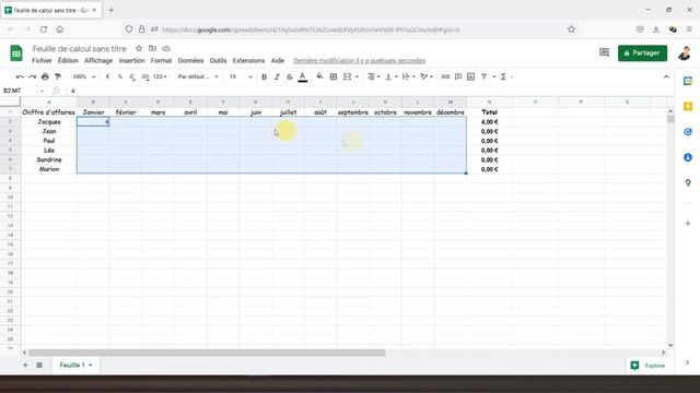 Créer un tableau sur Google Sheets (les bases) смотреть онлайн