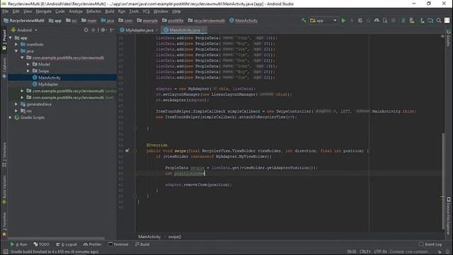 Android Studio Tutorials #7: Create Recyclerview Swipe Itemtouchhelper || Delete Item Undo смотреть онлайн