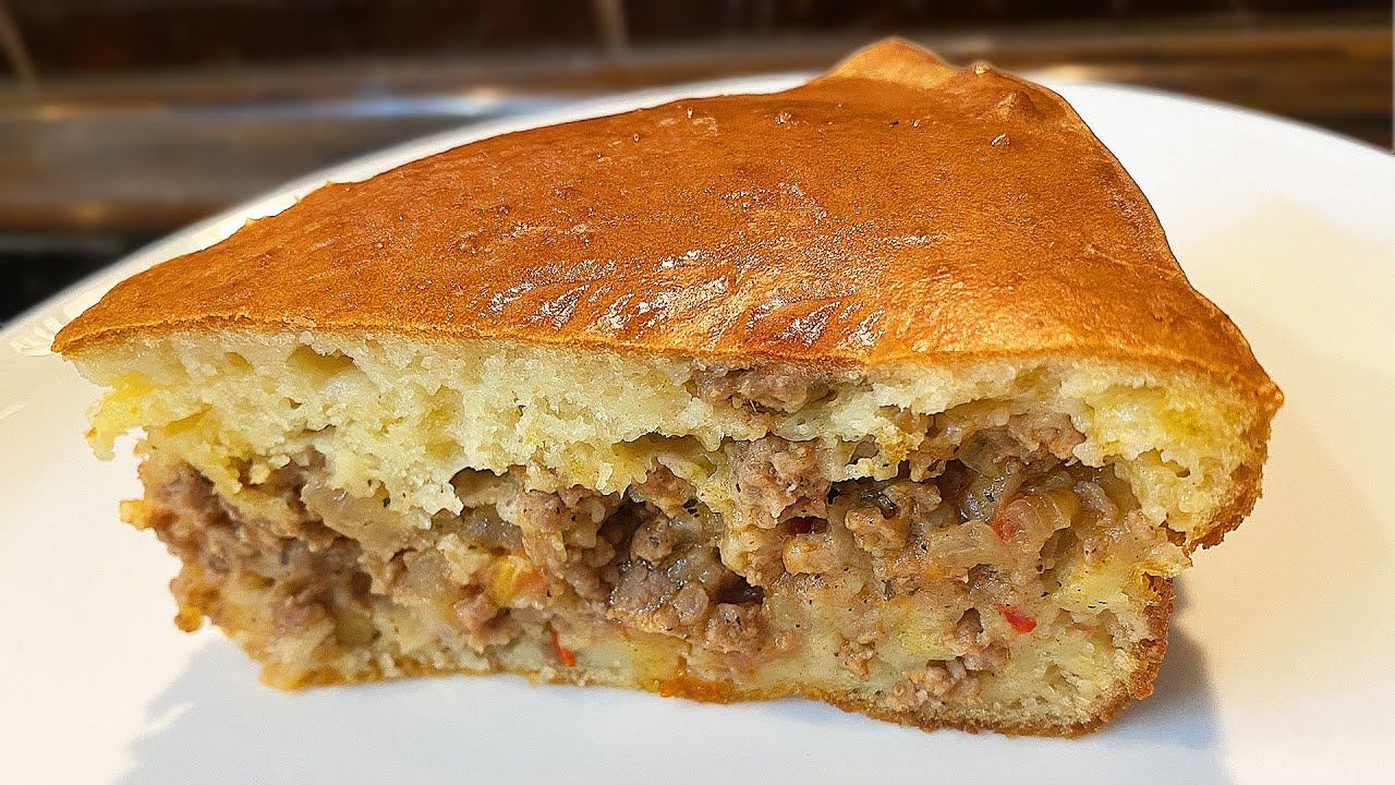 Пирог с мясом, СОЧНЫЙ , без дрожжей на кефире! Вам понравится! смотреть онлайн