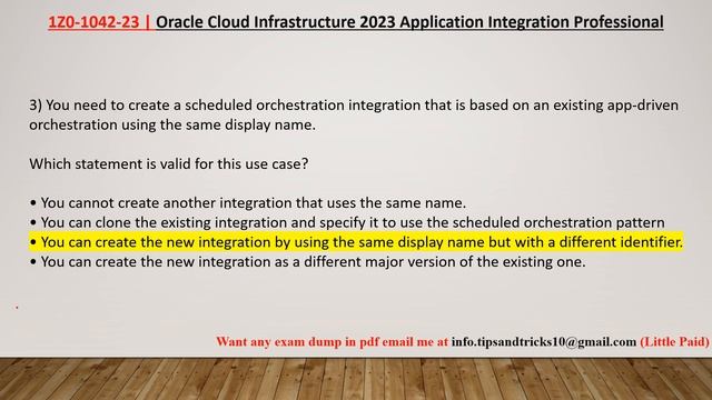 Oracle Cloud Infrastructure 2023 Application Integration Professional (1Z0-1042-23) | Latest Dumps смотреть онлайн