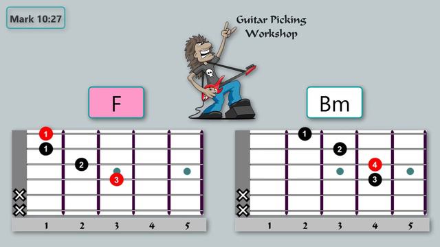 F to Bm 30 to 40 BPM Chord Change Drills смотреть онлайн