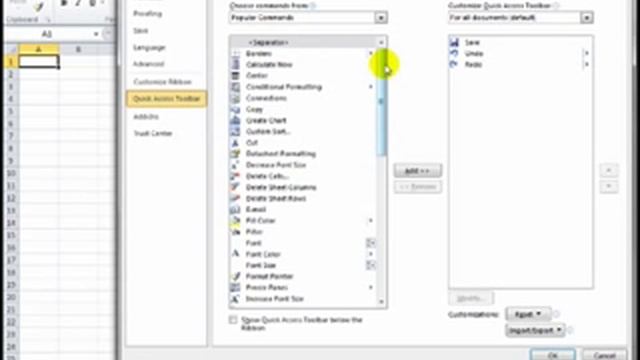 Adding a Command to the Quick Access Toolbar in Excel 2010 смотреть онлайн