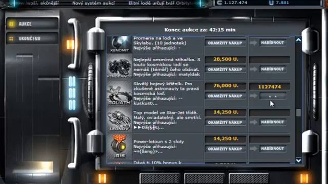 Dark Orbit aukce goliatcha do nove serie смотреть онлайн