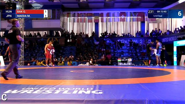 1/4 GR - 72 kg: G. BAK (HUN) v. M. MAEDA (JPN) смотреть онлайн