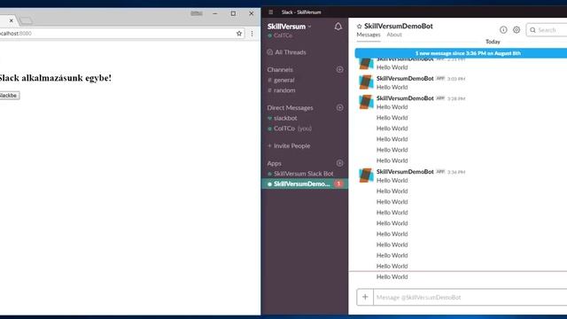 Chatbot készítése Java programozási nyelvben 2. - Slack chatbot végeredmény @SkillVersum смотреть онлайн