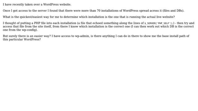Wordpress: Finding the path of a specific WordPress install смотреть онлайн