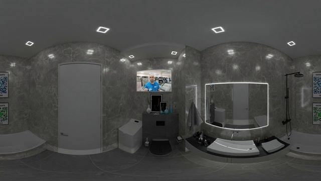 Керамогранит Global Tile Rocket GT60600709MR и Solo GT60601301MR в интерьере ванной комнаты. смотреть онлайн