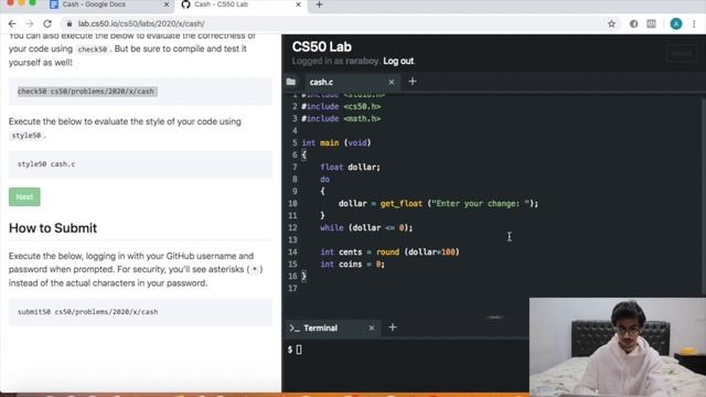 CS50 Problem Set 1 - Cash Walkthrough (Step by Step for Beginners) смотреть онлайн