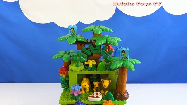 Строим из Lego Duplo, Lego Duplo railway, carousel, zoo (Лего железная дорога, карусель, животные) смотреть онлайн