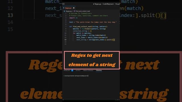 Regex to find next element of a string #coding #pythontutorial#learningpython #pythontricks#trendin смотреть онлайн