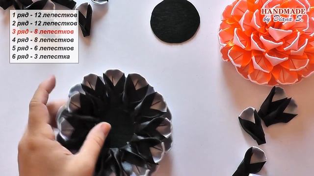 Красивые цветы из лент. Канзаши. МК. / DIY. Beautiful ribbon flowers. Kanzashi. смотреть онлайн