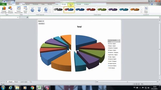 Създаване на диаграма за пивот таблица в MS Excel смотреть онлайн