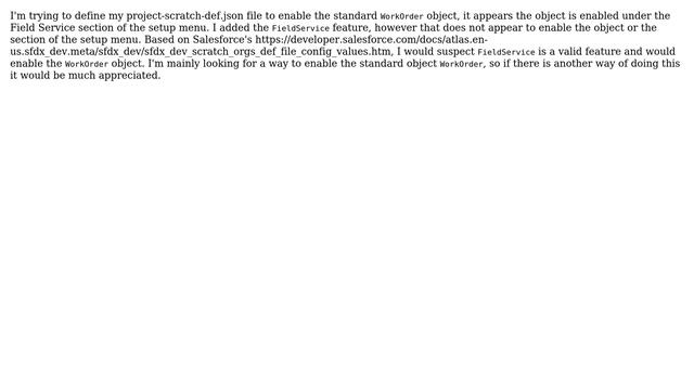 Salesforce: Activate WorkOrder object with project-scratch-def.json file смотреть онлайн
