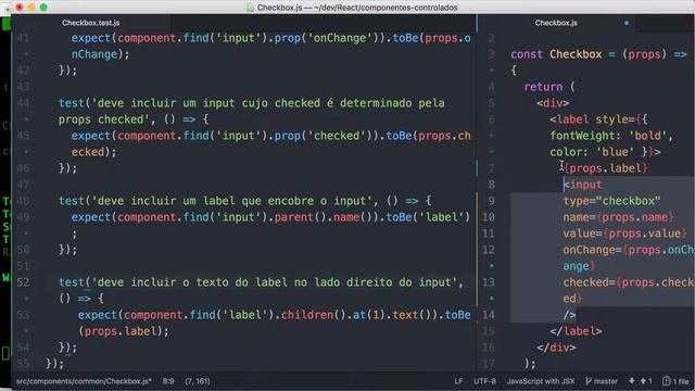 0007-42 React: Componentes Controlados - Testes com Jest e Enzyme смотреть онлайн