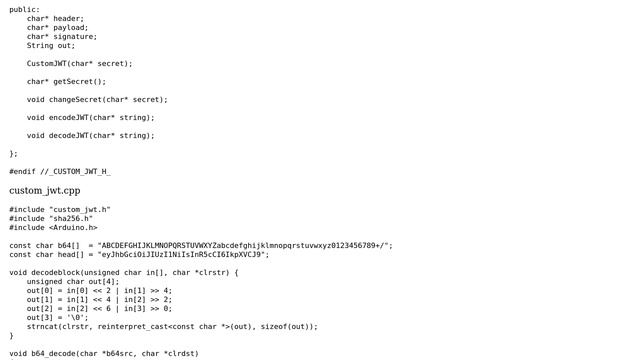 Arduino: Custom library for Arduino to encode and decode JSON Web Tokens смотреть онлайн