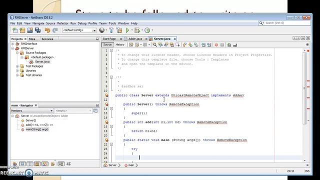 Calculator using Remote Method Invocation RMI in netbeans смотреть онлайн