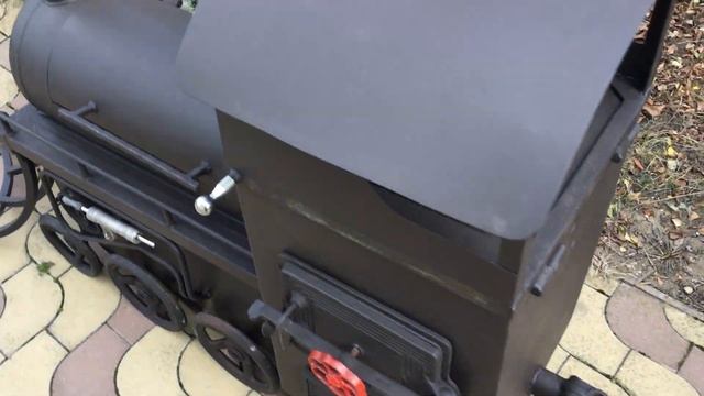 Паровоз мангал-коптильня. Train Brazier-smokehouse.