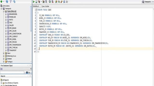 создания таблиц Oracle 11g SQL Developer смотреть онлайн