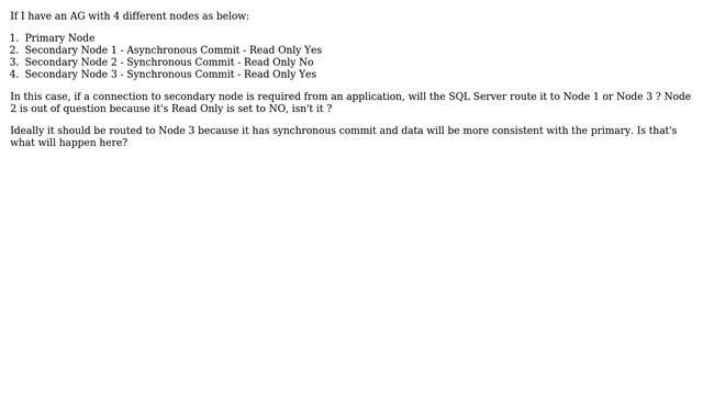 Does SQL Server route connections to a secondary replica which has commit mode as synchronous in... смотреть онлайн