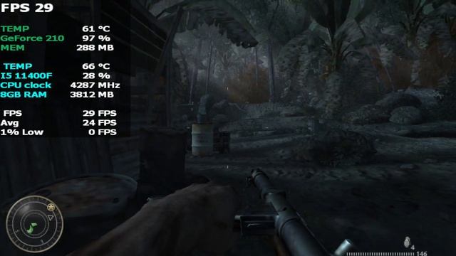 Call of Duty: World at War - Nvidia GeForce 210 - 800x600 Low смотреть онлайн