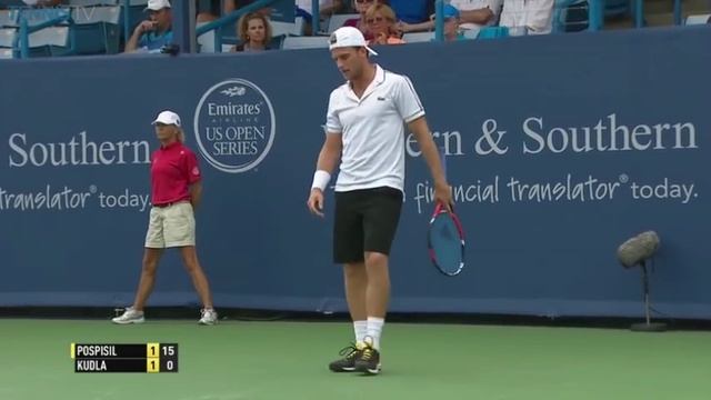Vasek Pospisil can't stop laughing on court смотреть онлайн