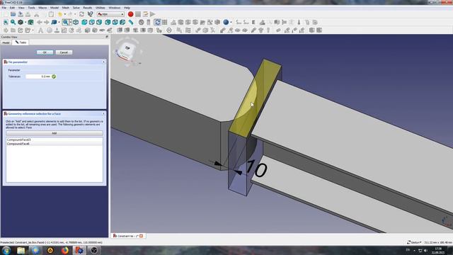 Объединение перемещений (Constraint Tie) для граней 2-х 3d моделей во FreeCAD FEM смотреть онлайн