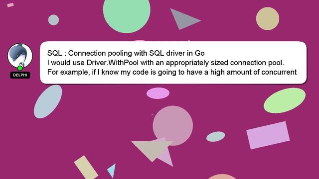 SQL : Connection pooling with SQL driver in Go смотреть онлайн