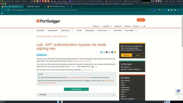 JWT authentication bypass via weak signing key смотреть онлайн