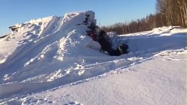 18+ экстримальные покатушки на снегоходах нашей деревни. смотреть онлайн