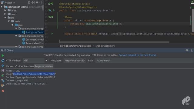 Making your Rest Controllers cacheable with Etags) | Spring Boot: REST Services смотреть онлайн