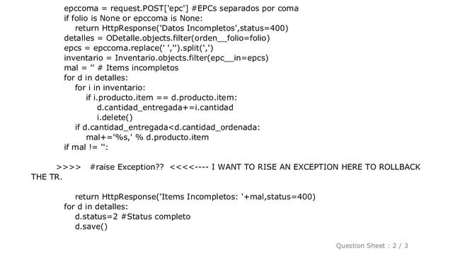 Django : Correct way of transaction.rollback() with raise exception in django смотреть онлайн