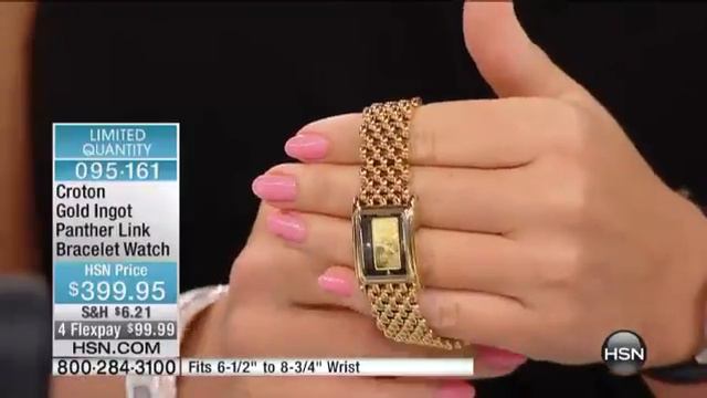 Croton Gold Ingot Panther Link Goldtone Bracelet Watch смотреть онлайн