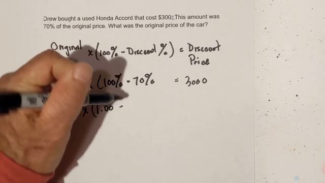 Find The Original Price Given The Discount Percent