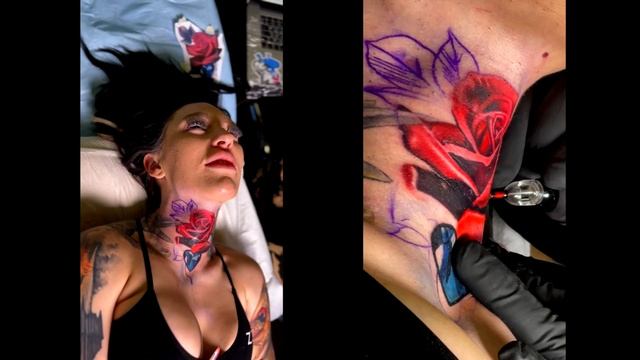 Misha Montana gets Rose Neck Tattoo from Sergey Shanko смотреть онлайн